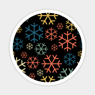 Retro Christmas Snowflakes Pattern Magnet